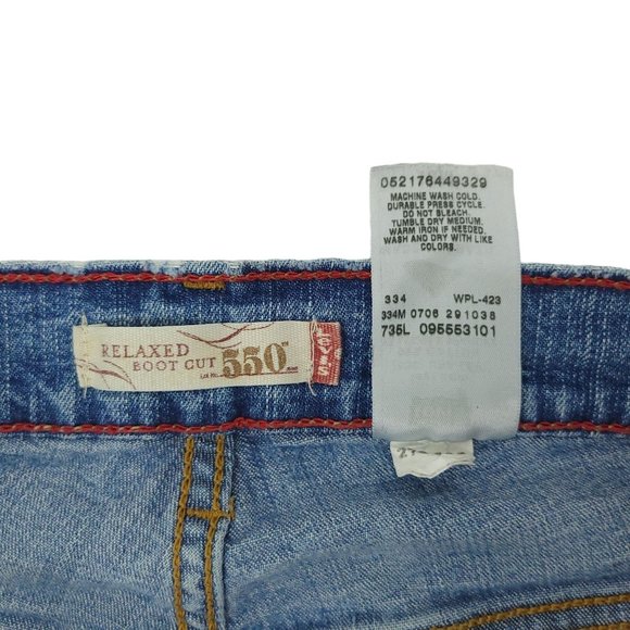 Levis 550 Relaxed Boot Cut Jeans Womens Size 16 M Light Wash Denim High Rise - Picture 12 of 13